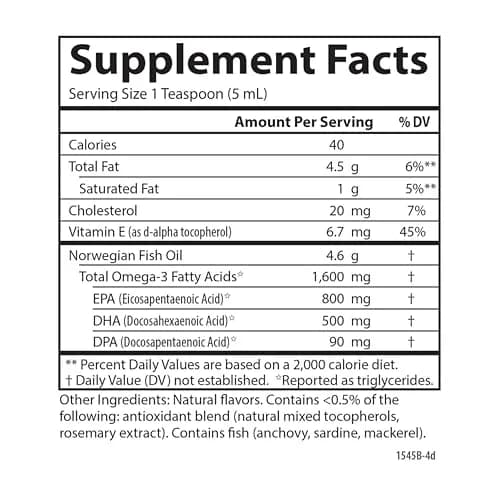 Carlson The Very Finest Fish Oil Liquid 500ml (16.9 Fl Oz) | 1600mg Omega-3s for Heart, Brain, Joints thumbnail 9