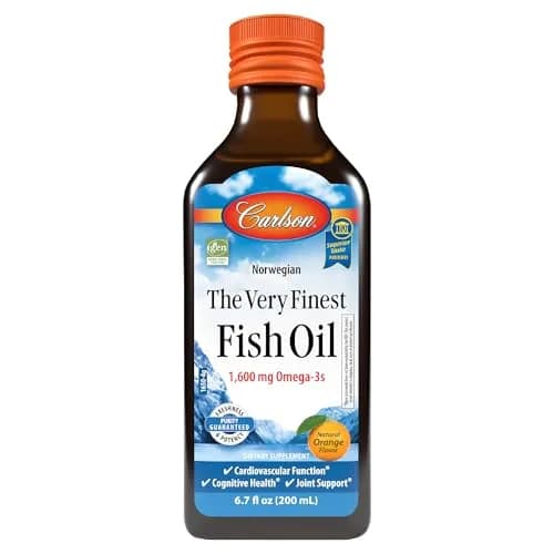 Carlson The Very Finest Fish Oil Liquid 200ml (6.7 Fl Oz) | 1600mg Omega-3s for Heart, Brain, Joints thumbnail 1