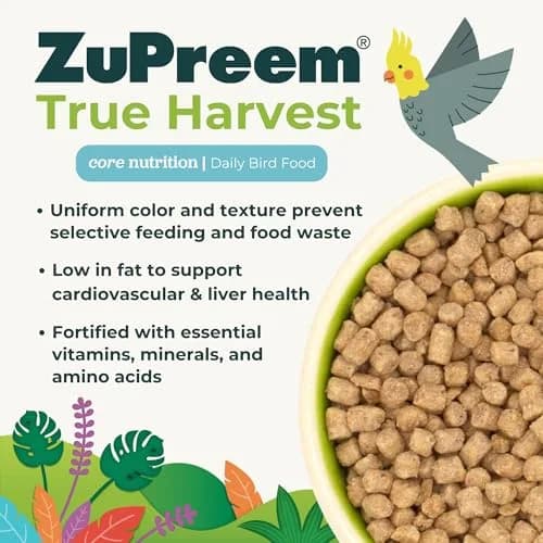 ZuPreem True Harvest Parakeet & Budgie Food, 2.25 lb | Natural Bird Pellets for Small Birds thumbnail 3