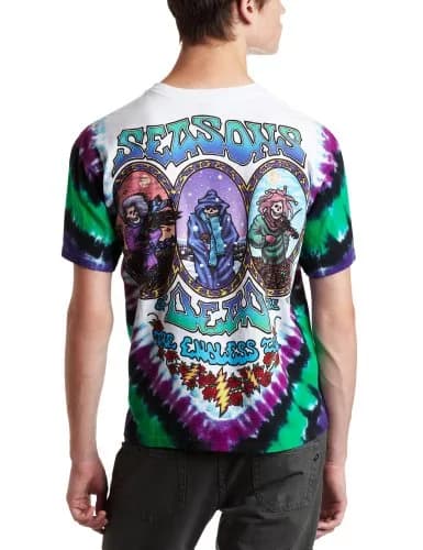 Liquid Blue Grateful Dead Seasons of the Dead Tie Dye T-shirt, Multi, X-Large US | Psychedelic Music Band Tee thumbnail 2