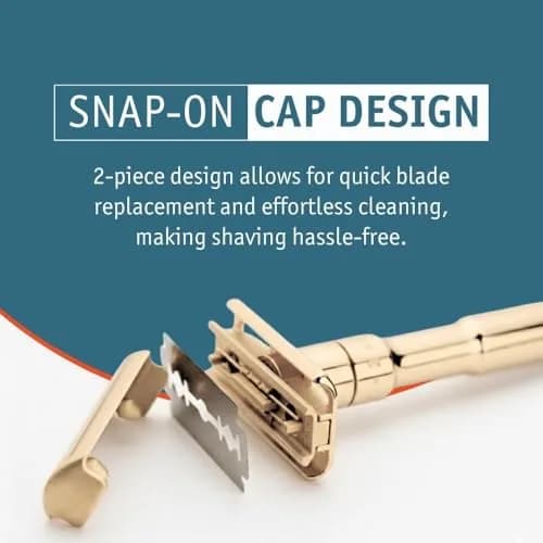 MERKUR FUTUR 702 Adjustable Double Edge Safety Razor - Bright Gold, 1 Count | Precision German Engineering for a Custom Shave thumbnail 6