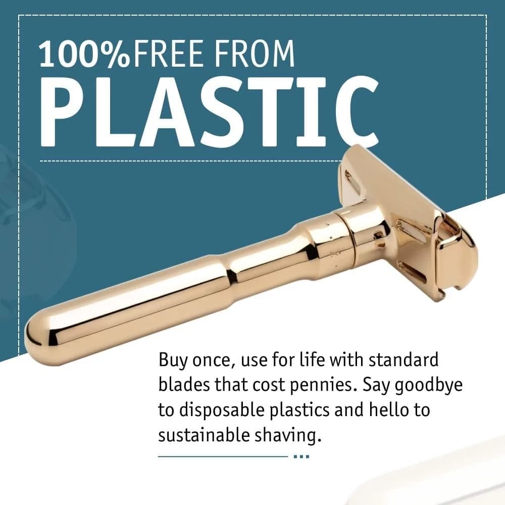 MERKUR FUTUR 702 Adjustable Double Edge Safety Razor - Bright Gold, 1 Count | Precision German Engineering for a Custom Shave - view 7
