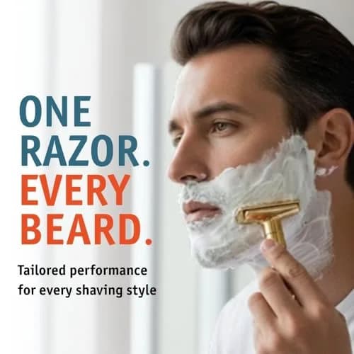 MERKUR FUTUR 702 Adjustable Double Edge Safety Razor - Bright Gold, 1 Count | Precision German Engineering for a Custom Shave thumbnail 2