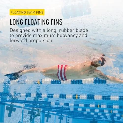 FINIS Long Floating Swim Fins - Adult Training Fins - Improves Kick Technique & Body Position - Red/Black - S (0.59 kg / 1.3 lb) thumbnail 3