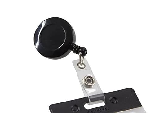 SICURIX Black Retractable Badge Reels with Belt Clip, 25 Pack | Metal Construction, 30-inch Extension thumbnail 3