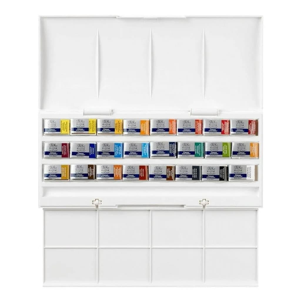 Winsor & Newton Cotman Watercolor Paint Set 24 Whole Pan Studio Set | Artist Grade Watercolors for Beginners - main product image