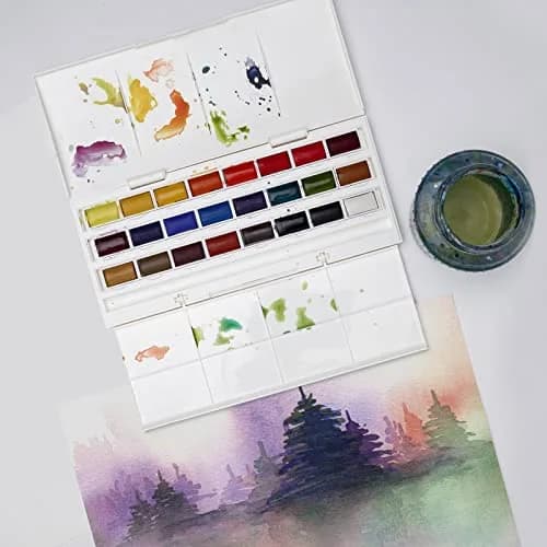Winsor & Newton Cotman Watercolor Paint Set 24 Whole Pan Studio Set | Artist Grade Watercolors for Beginners thumbnail 2