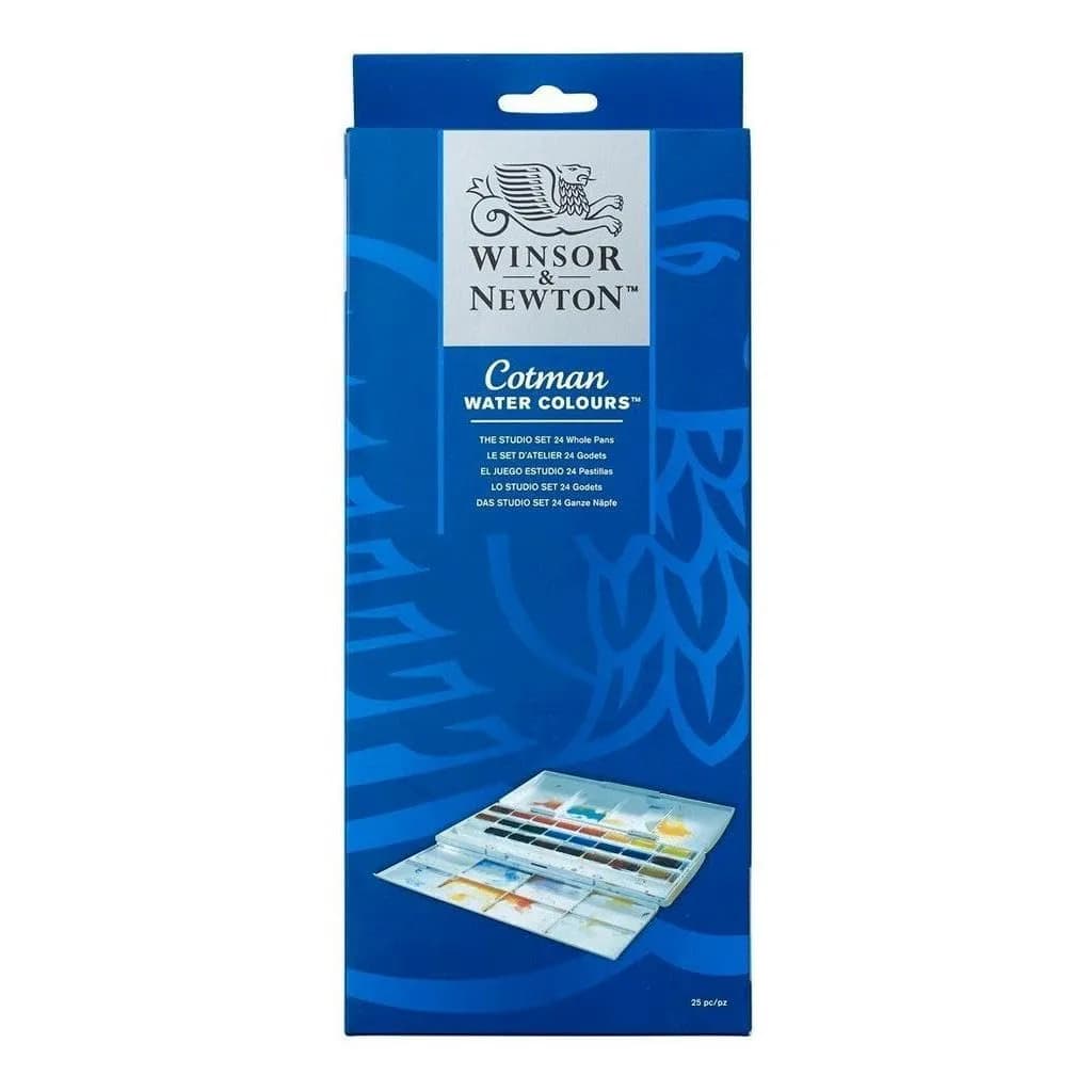Winsor & Newton Cotman Watercolor Paint Set 24 Whole Pan Studio Set | Artist Grade Watercolors for Beginners - view 4