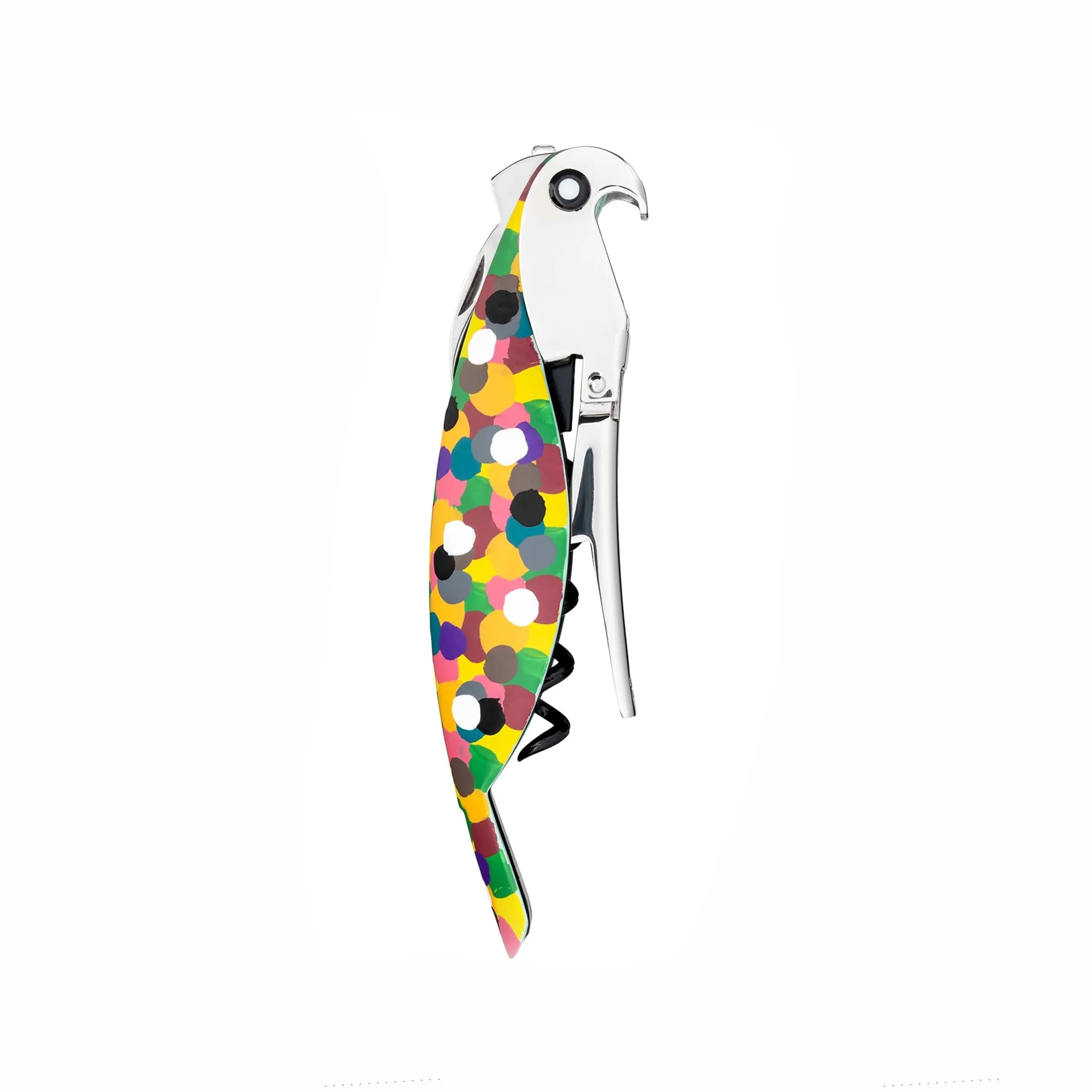 Alessi AAM32 1 Parrot Corkscrew, Cast Aluminum & PC, Multicolour | Designer Waiter Corkscrew for Home & Professional Use - main product image