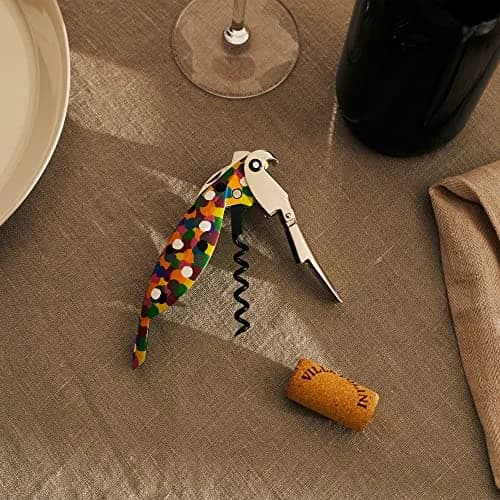 Alessi AAM32 1 Parrot Corkscrew, Cast Aluminum & PC, Multicolour | Designer Waiter Corkscrew for Home & Professional Use thumbnail 5