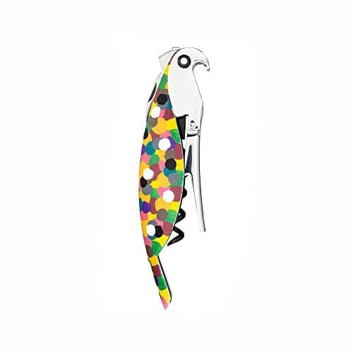 Alessi AAM32 1 Parrot Corkscrew, Cast Aluminum & PC, Multicolour | Designer Waiter Corkscrew for Home & Professional Use thumbnail 1