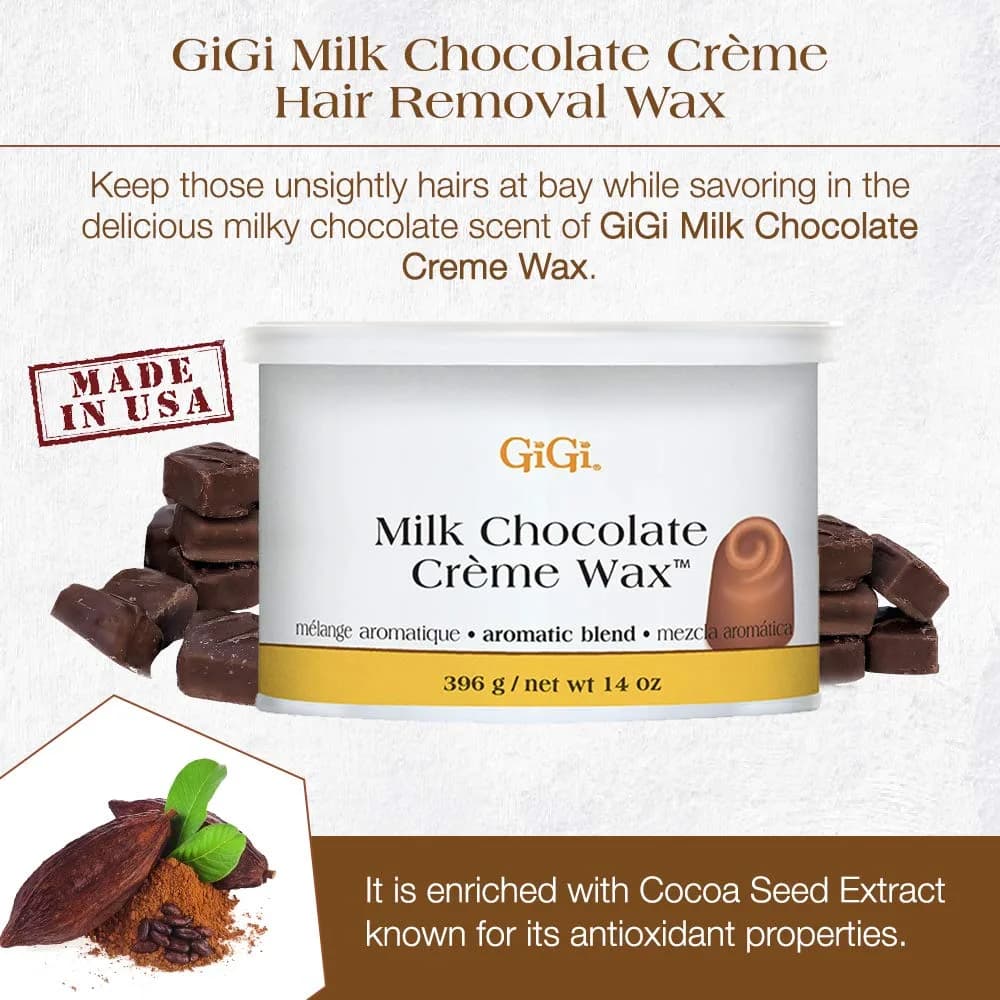 Gigi Milk Chocolate Crème Hair Removal Wax 397g (14 oz) | Soft Wax for Coarse Hair - view 2