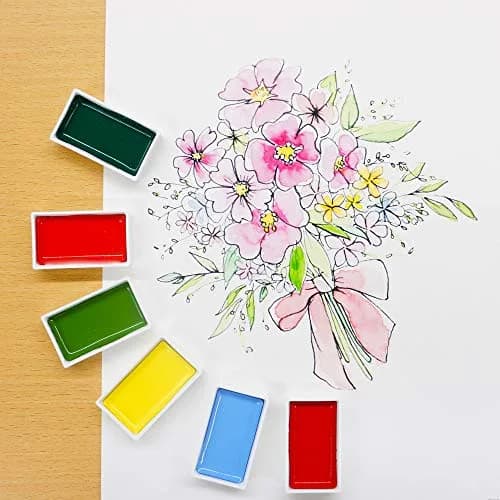 Kuretake Gansai Tambi Watercolor Paint Set 24 Colors | Traditional Japanese Watercolor for Artists thumbnail 4