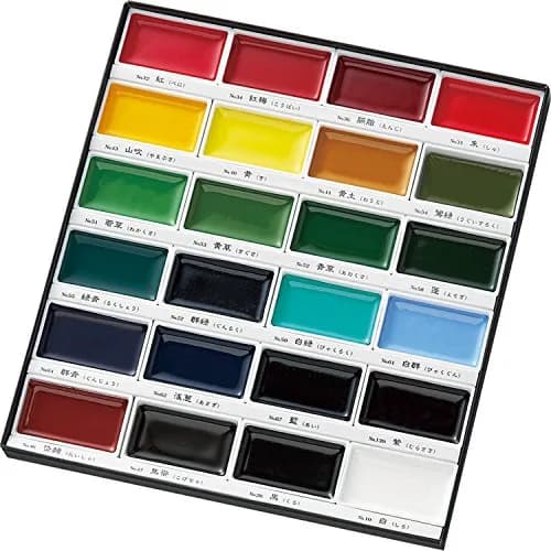 Kuretake Gansai Tambi Watercolor Paint Set 24 Colors | Traditional Japanese Watercolor for Artists thumbnail 2