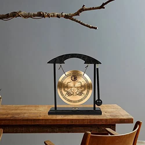 Mose Cafolo Zen Art Tabletop Brass Gong with Rammer 20.32cm (8") Height | Soothing Sound for Meditation thumbnail 6