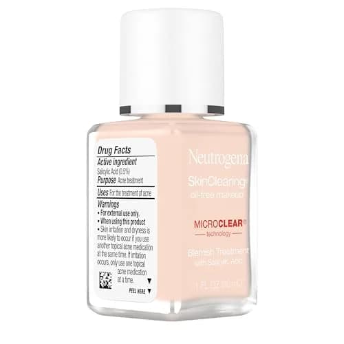 Neutrogena SkinClearing Liquid Foundation Natural Ivory 1 fl oz (29.57 ml) | Acne Fighting with MicroClear Technology thumbnail 7