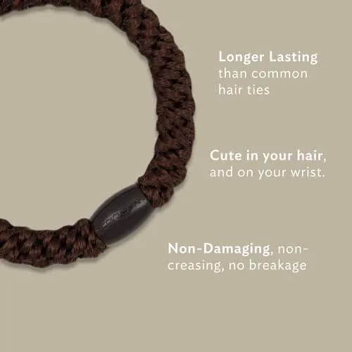 L. Erickson Bright White Grab & Go Ponytail Holders, 8 Count | No-Crease, Strong & Gentle on All Hair Types thumbnail 2