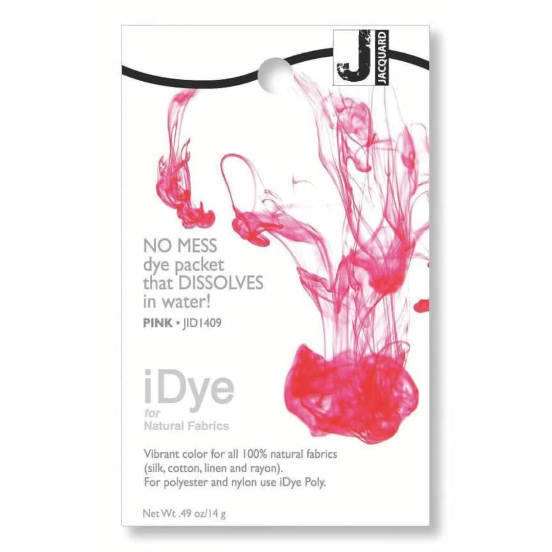 Jacquard iDye Natural Fabric Dye Pink 14g (0.5 oz) | Permanent Color for Cotton, Linen, Silk, Rayon