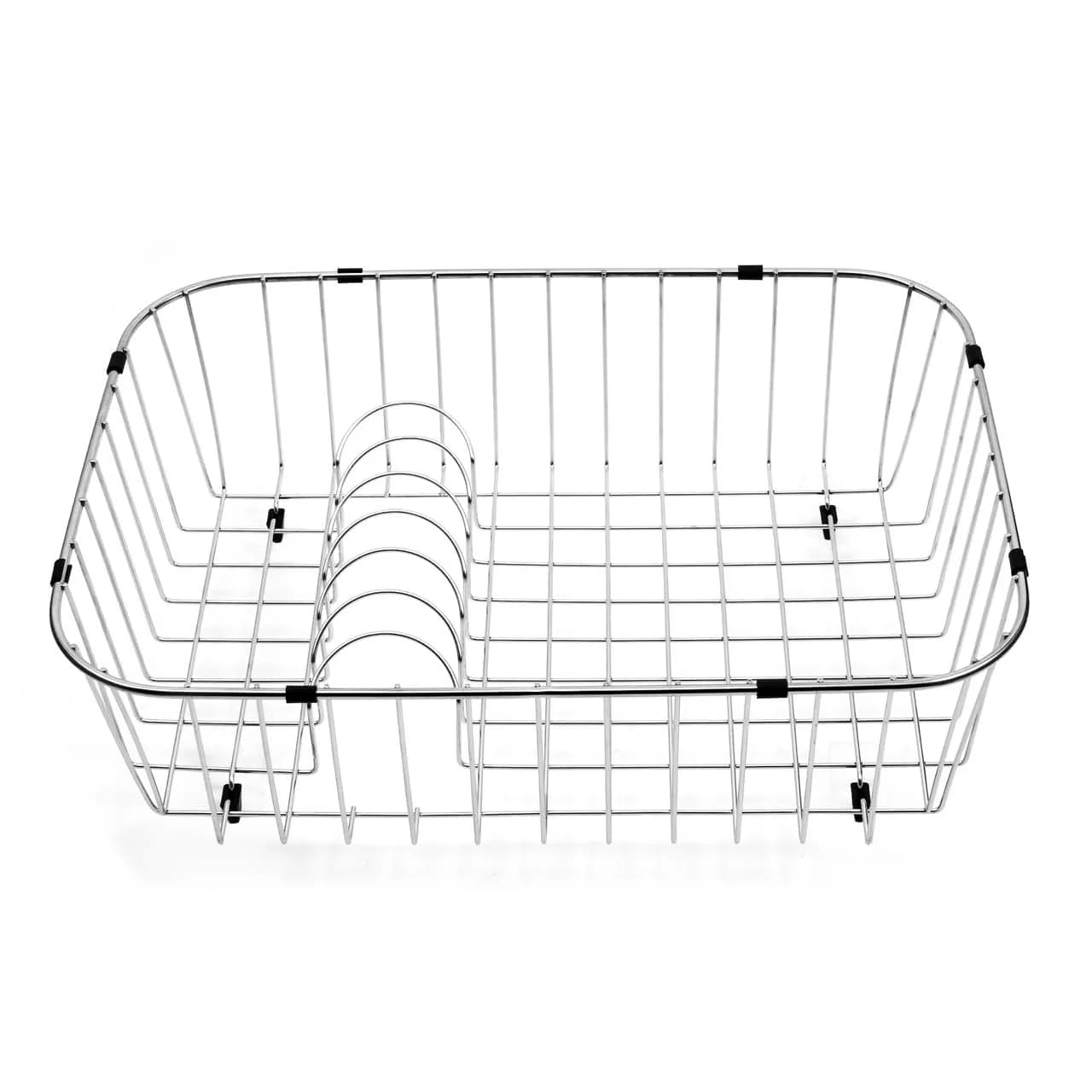 Houzer Stainless Steel Rinsing Basket, 6" Deep Mesh Strainer | Durable In-Sink Food & Produce Rinse — 19-1/4-by-14-1/4-by-5-1/2-Inch