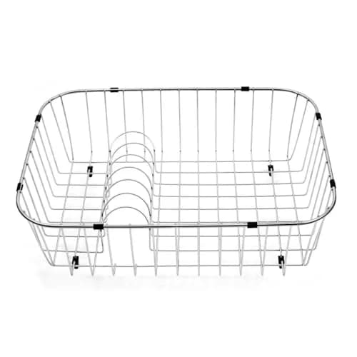 Houzer Stainless Steel Rinsing Basket, 6" Deep Mesh Strainer | Durable In-Sink Food & Produce Rinse thumbnail 1