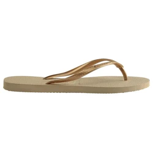 Havaianas Women's Slim Flip Flops Sandals - Sand Grey/Light Golden | Comfortable, Durable & Made in Brazil thumbnail 4