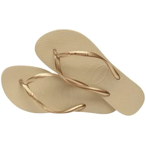 Havaianas Women's Slim Flip Flops Sandals - Sand Grey/Light Golden | Comfortable, Durable & Made in Brazil thumbnail 5