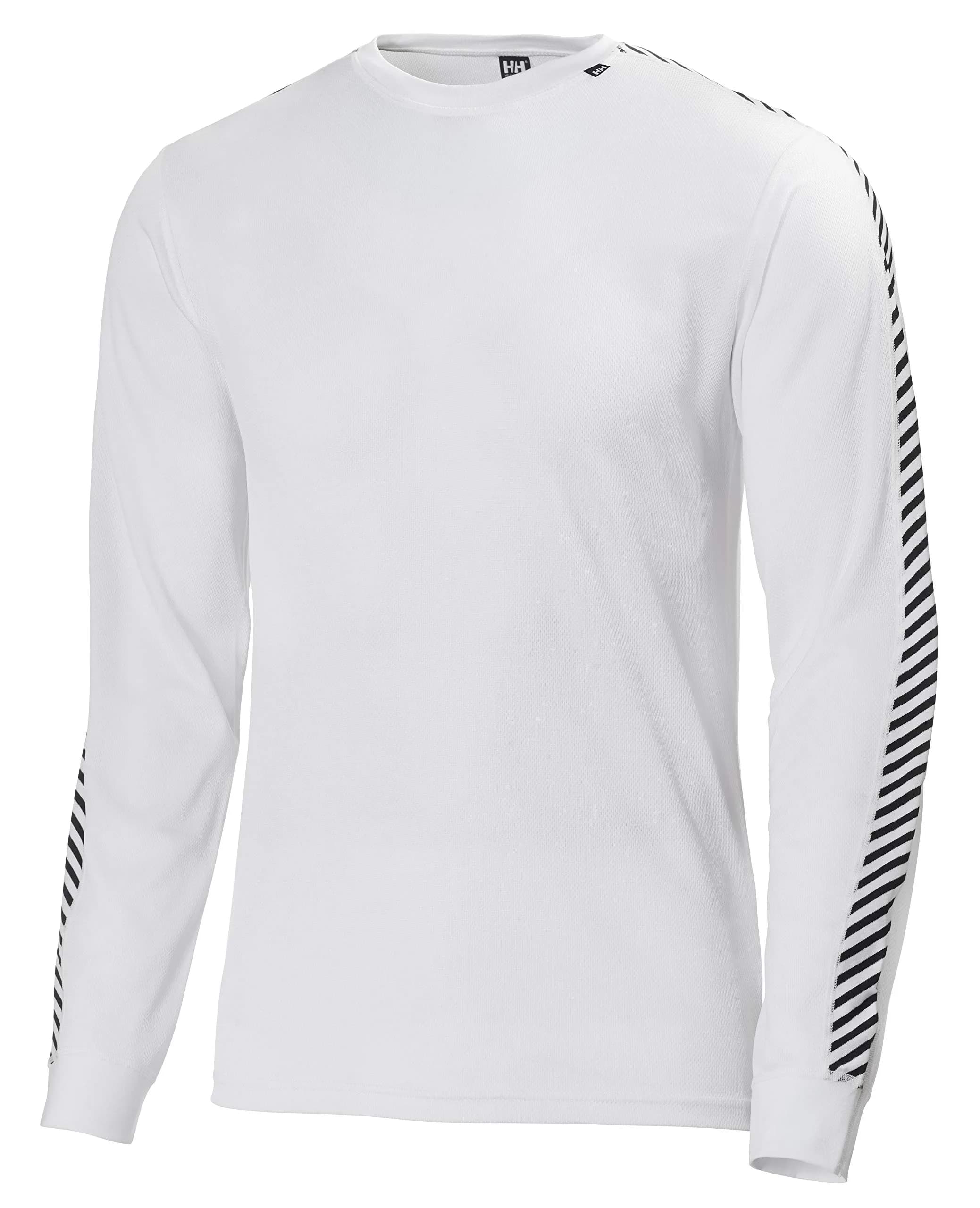 Helly Hansen HH Lifa Stripe Crew White | Moisture-Wicking Base Layer for Men