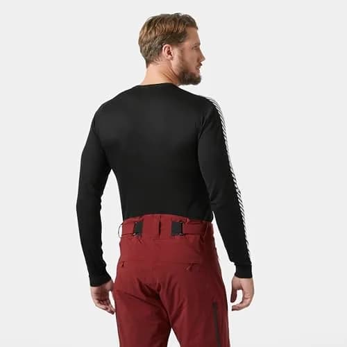 Helly Hansen Lifa Stripe Crew Lightweight Breathable Moisture Wicking Thermal Baselayer, 998 Black, Large thumbnail 4