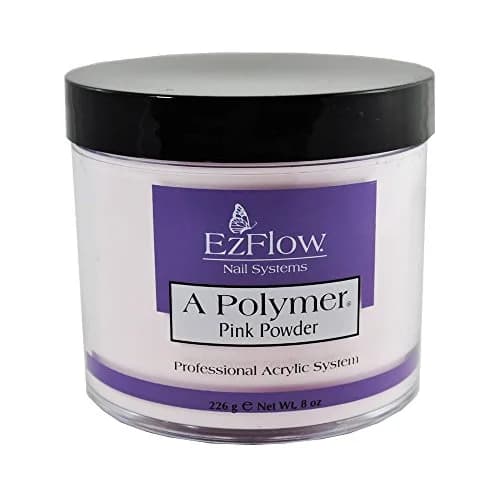 EzFlow False Nails 8 Oz | Polymer Pink, Solid Style, Gel Form, French Style, for Women thumbnail 1