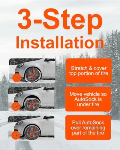 AutoSock HP645 Snow Socks for Passenger Vehicles | Winter Tire Traction Device, Pack of 2 thumbnail 7