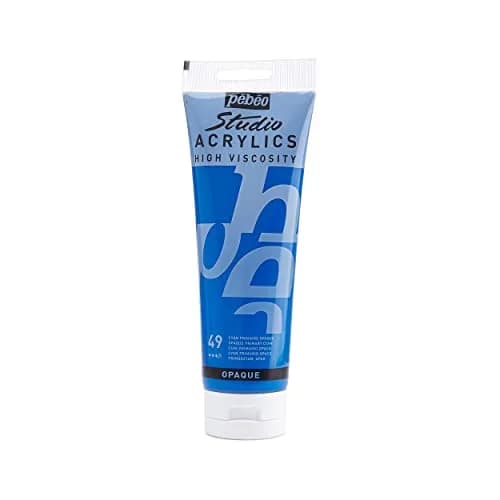 PEBEO Studio Acrylics High Viscosity 250 ml Primary Cyan | Rich Pigments, Thick Consistency thumbnail 1