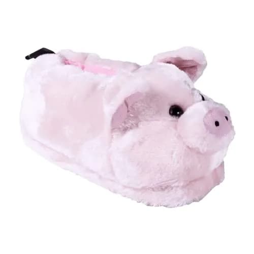 HAPPYFEET SLIPPERS Pink Pig Animal Slippers for Adults & Kids | Plush Foam Comfort, Non-slip Sole, Shark Tank Featured (Large) thumbnail 1