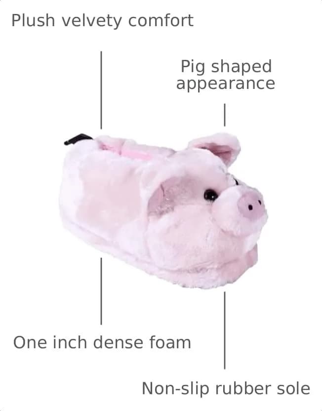 HAPPYFEET SLIPPERS Pink Pig Animal Slippers for Adults & Kids | Plush Foam Comfort, Non-slip Sole, Shark Tank Featured (Large) thumbnail 4