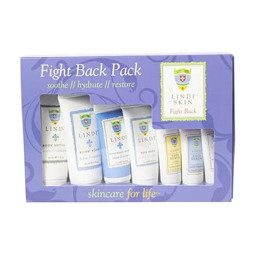 Lindi Skin Fight Back Pack, Chemo Skin Care Kit, Cancer Radiation Gift Set | Gentle, Sensitive Skin Support (70-120 chars) thumbnail 1