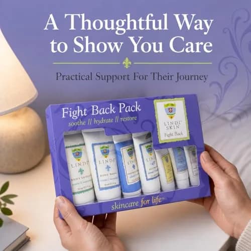 Lindi Skin Fight Back Pack, Chemo Skin Care Kit, Cancer Radiation Gift Set | Gentle, Sensitive Skin Support (70-120 chars) thumbnail 4