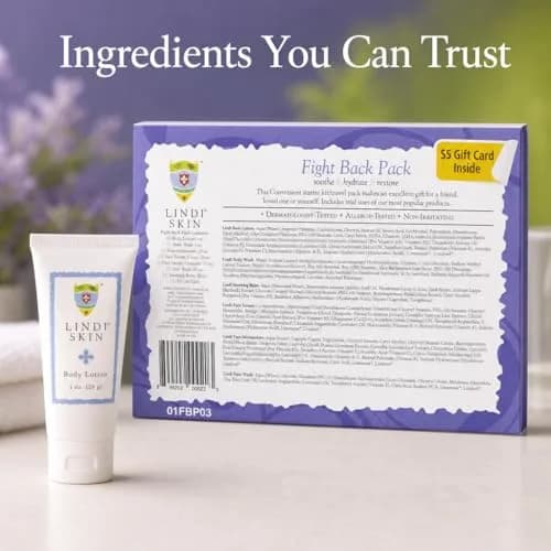 Lindi Skin Fight Back Pack, Chemo Skin Care Kit, Cancer Radiation Gift Set | Gentle, Sensitive Skin Support (70-120 chars) thumbnail 6