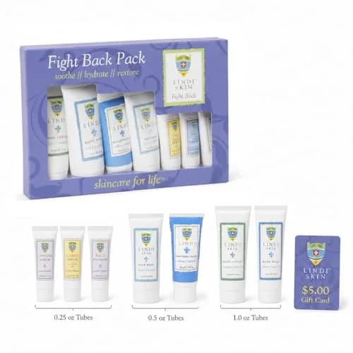 Lindi Skin Fight Back Pack, Chemo Skin Care Kit, Cancer Radiation Gift Set | Gentle, Sensitive Skin Support (70-120 chars) thumbnail 2