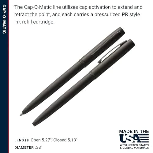 Fisher Space Pen Military Cap-O-Matic Pen, Black Ink, 1 Count (Pack of 1) | Writes Upside Down & in Extreme Temperatures thumbnail 6