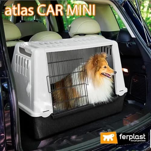 Ferplast Car Carrier for Dogs Atlas Car Mini | Ventilated Pet Travel Carrier, 72x41x51cm, Grey thumbnail 2