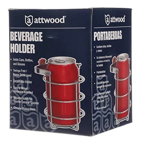 attwood Beverage Holder | Spill-Proof 12oz Chrome Steel | Boat & Car Accessory thumbnail 7