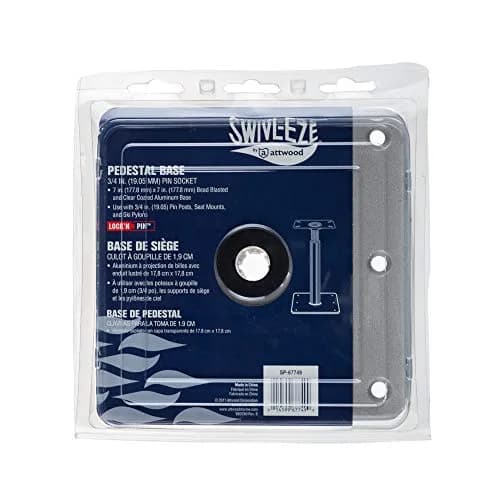 attwood Swivl-Eze Lock'N-Pin Aluminum Pedestal Base 7-Inch x 7-Inch with 3/4-Inch Pin thumbnail 4