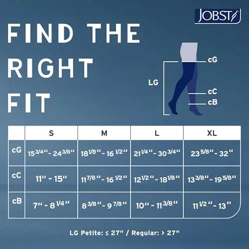 JOBST Relief Thigh High Graduated Compression Stockings 20-30mmHg | Comfortable Unisex Open Toe Beige Large thumbnail 5