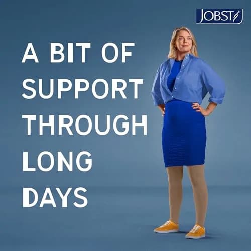 JOBST Relief Thigh High Graduated Compression Stockings 20-30mmHg | Comfortable Unisex Open Toe Beige Large thumbnail 7