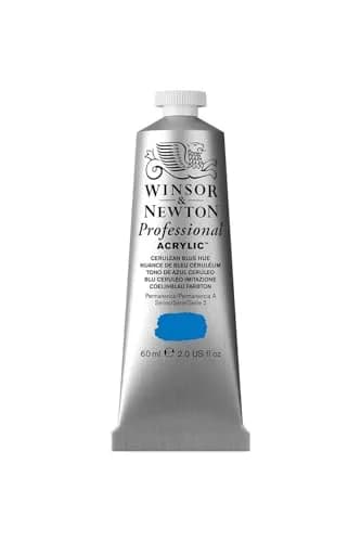 Winsor & Newton Professional Acrylic Paint Cerulean Blue Hue 60ml (2.0 fl oz) | ASTM D4236 Certified Opaque thumbnail 1