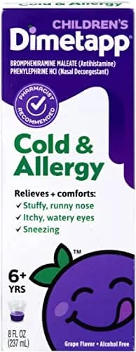 Dimetapp Children’s Cold & Allergy Liquid 8oz | Grape Flavor for Kids & Adults thumbnail 1