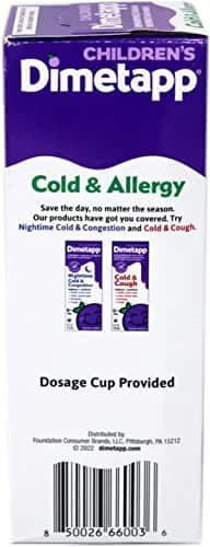 Dimetapp Children’s Cold & Allergy Liquid 8oz | Grape Flavor for Kids & Adults thumbnail 4