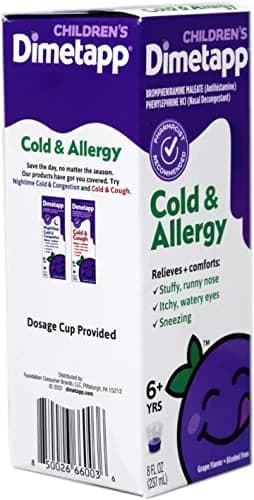 Dimetapp Children’s Cold & Allergy Liquid 8oz | Grape Flavor for Kids & Adults thumbnail 5