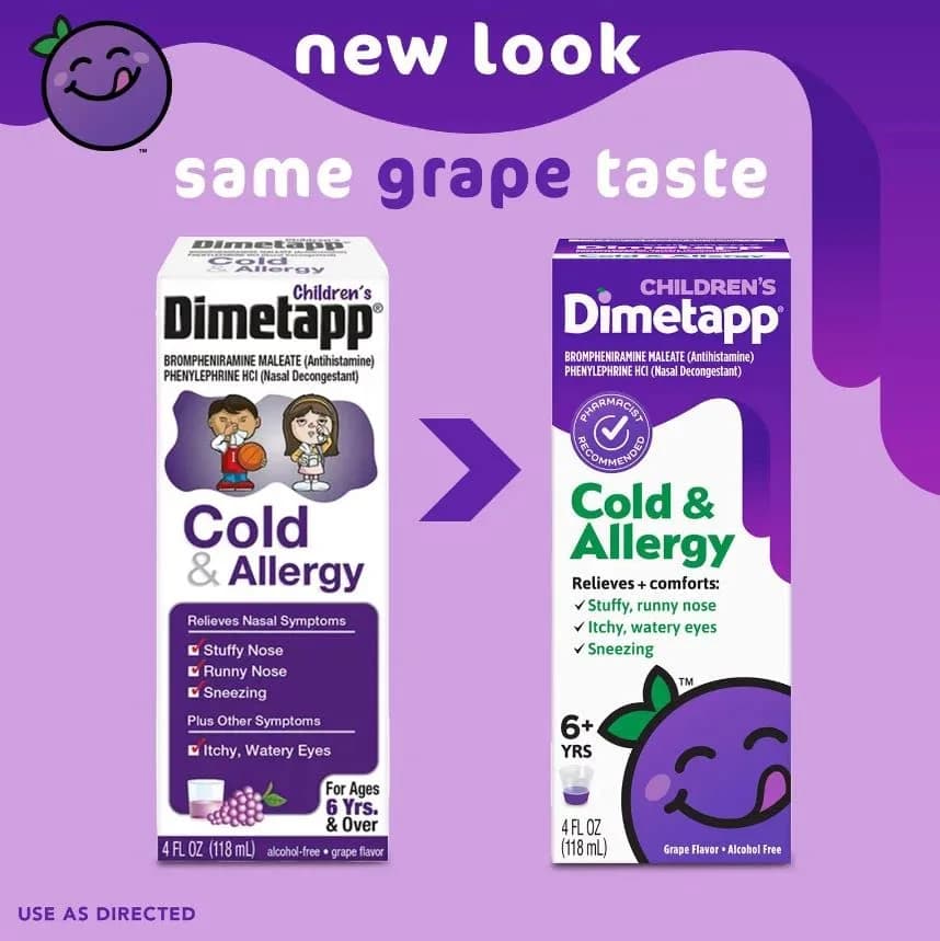 Dimetapp Children’s Cold & Allergy Liquid 8oz | Grape Flavor for Kids & Adults thumbnail 9