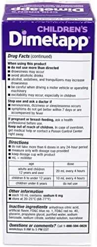 Dimetapp Children’s Cold & Allergy Liquid 8oz | Grape Flavor for Kids & Adults thumbnail 3