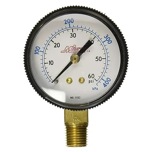 Milton 1193 Pressure Dial Gauge, Brass, 0-60 PSI, 1/4" NPT Bottom Mount | Accurate Industrial Measurement thumbnail 1